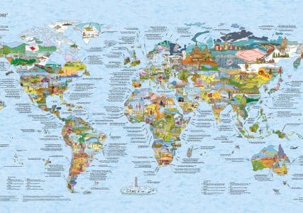 Mapa-múndi da World Travellers Webshop