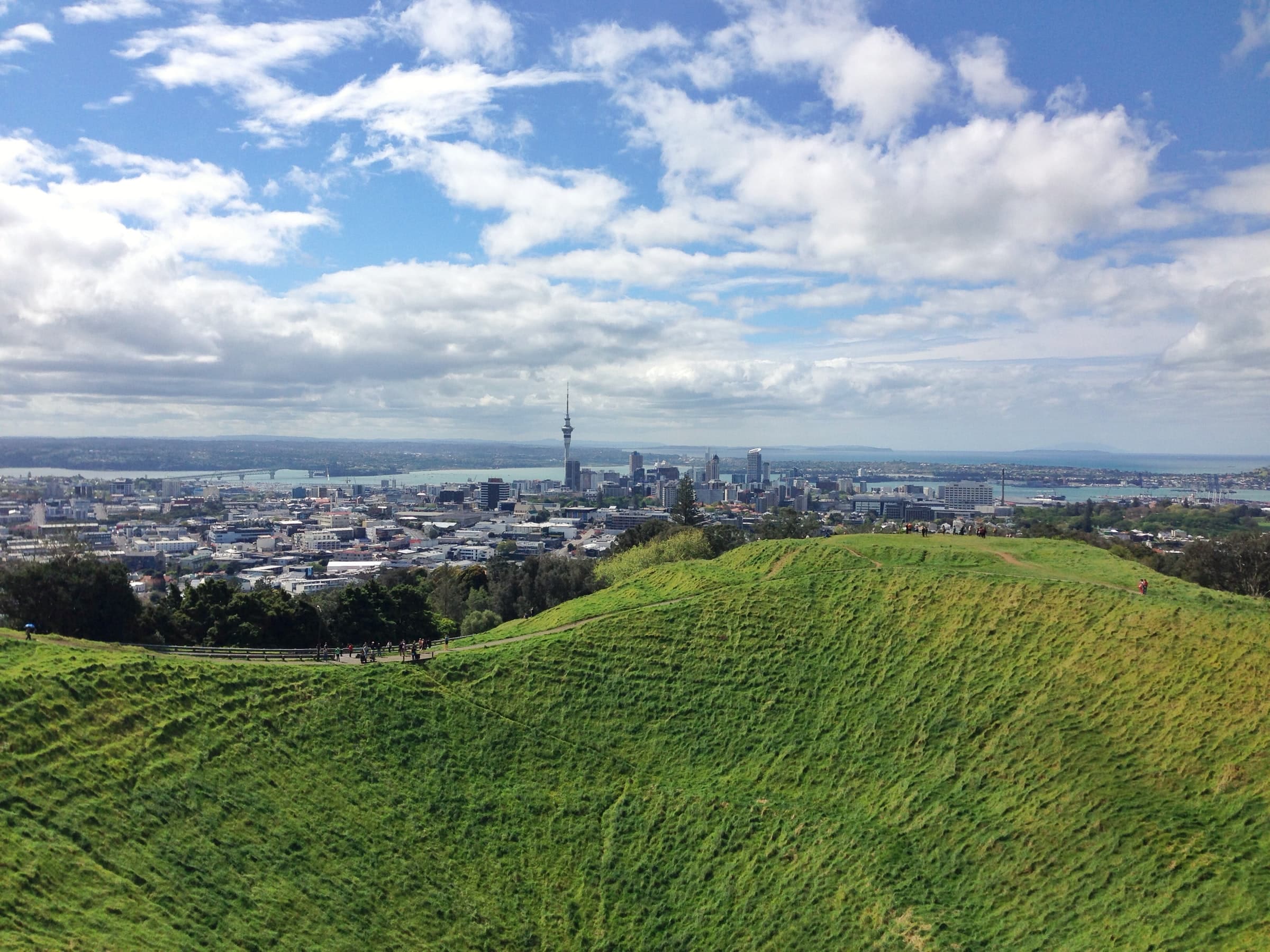 Uitzicht over Auckland vanaf een heuvel