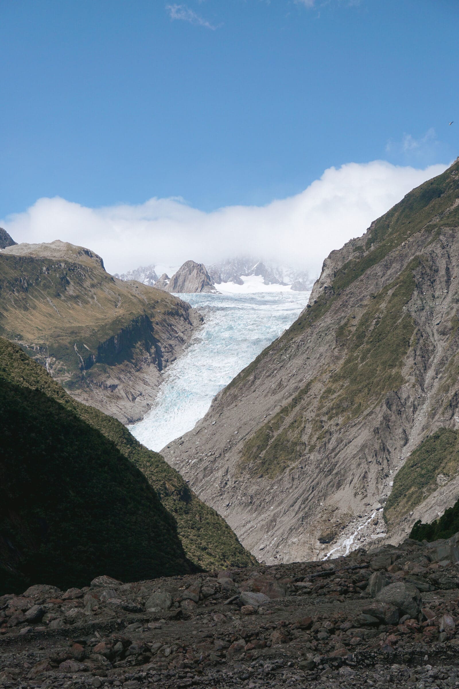 Fox Glacier fra nærmeste punkt | Høydepunktene på Sørøya