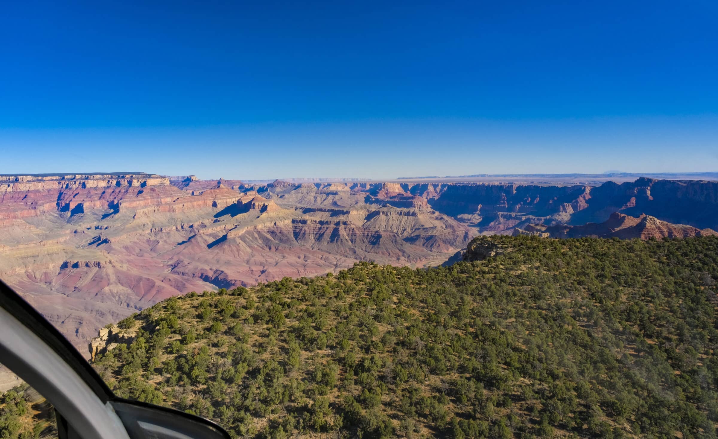 De Grand Canyon gezien vanuit een helikopter