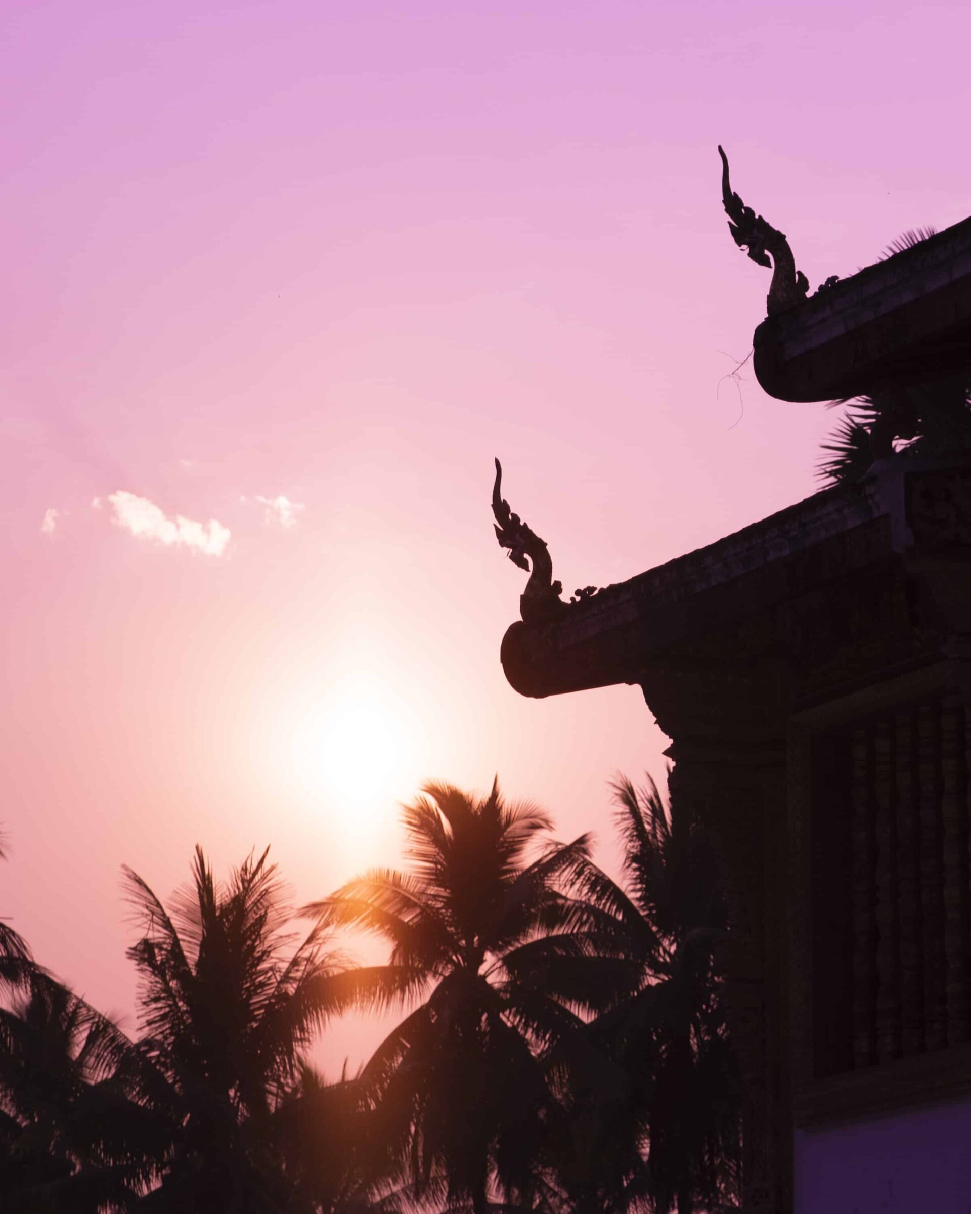 Zonsondergang in Luang Prabang, Laos