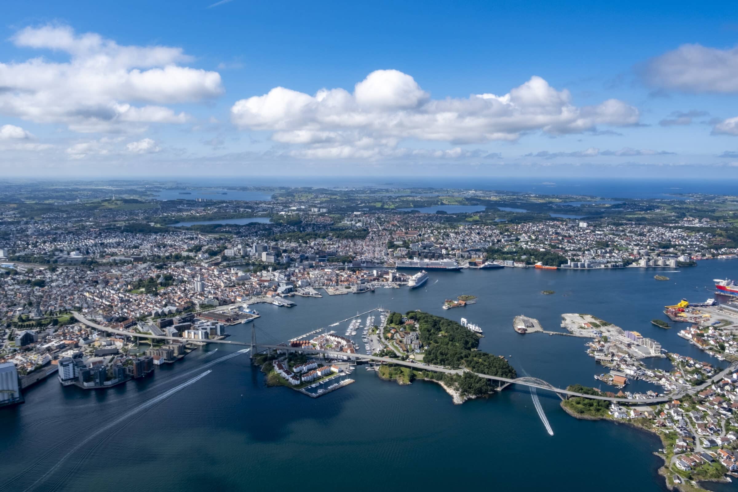 Stavanger gezien vanuit de helicopter