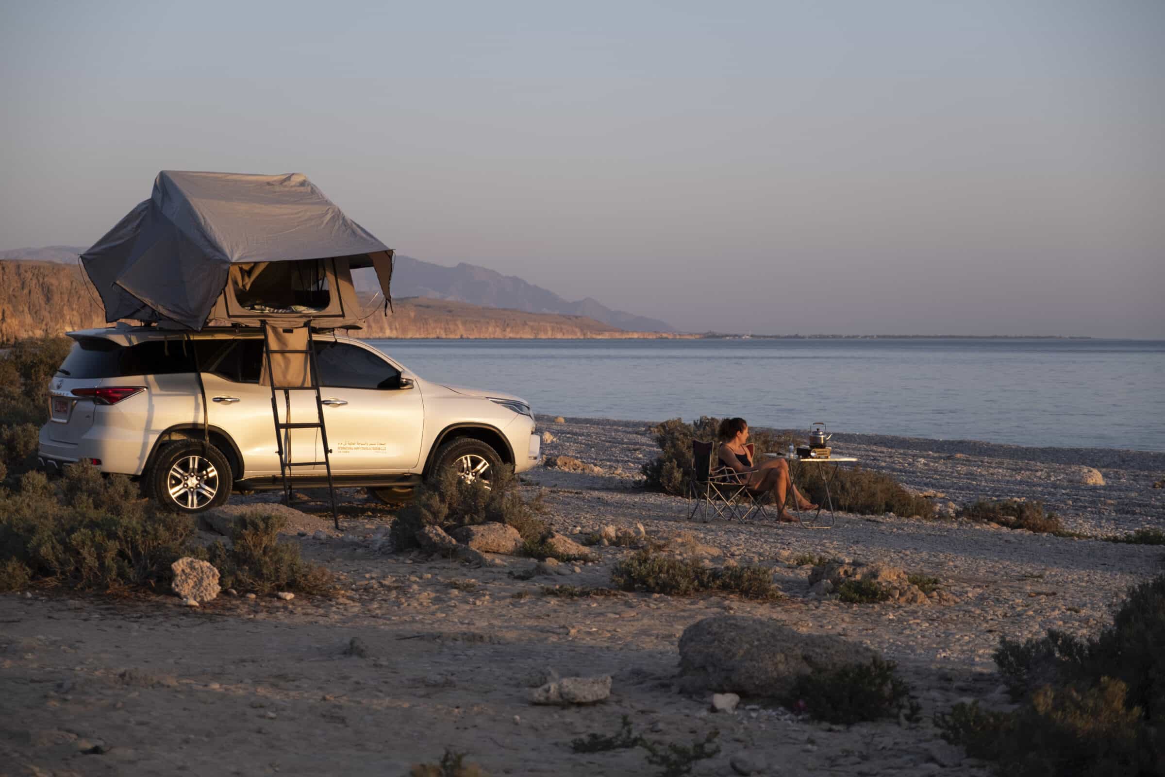 Wild camping in Oman at the beach