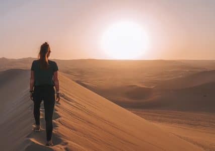 砂丘の夕日 | 写真 砂丘の夕日パラカスとワカチナ