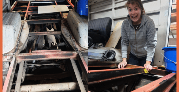 Přestavba hasičského autobusu | Pokládka podlahy v našem karavanu Brumm!