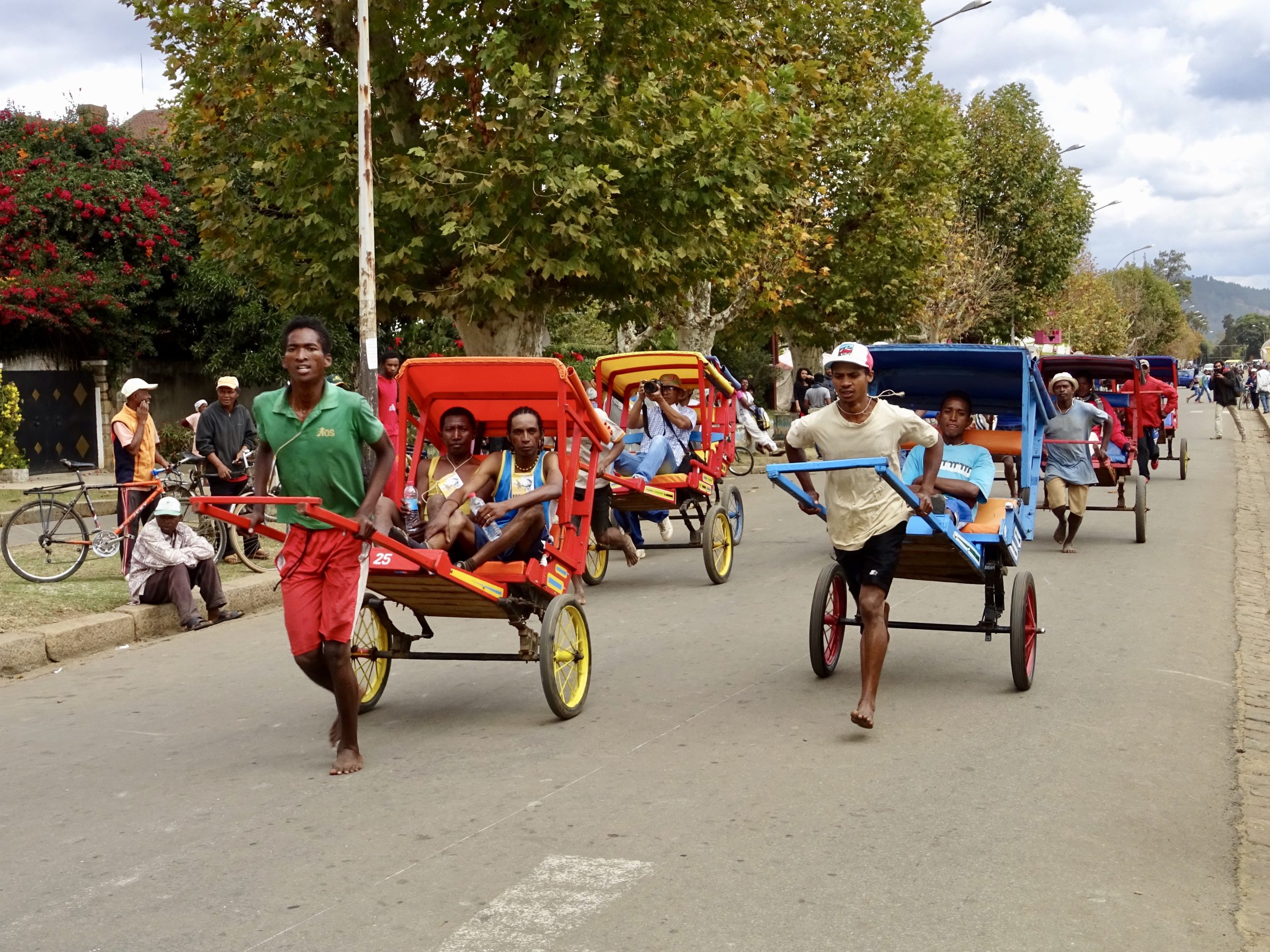 Pousse pousse taxi's in Antsirabe